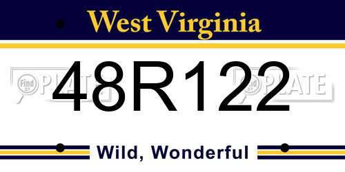 48R122 West Virginia License Plate