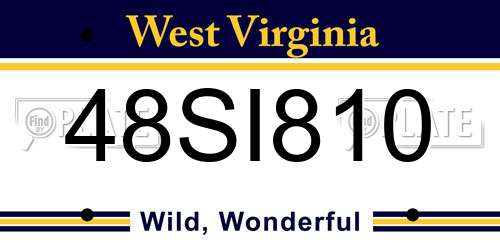 48SI810 West Virginia License Plate