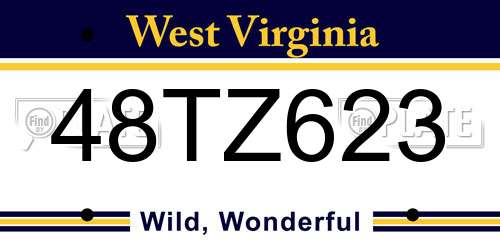 48TZ623 West Virginia License Plate