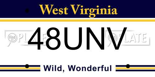 48UNV West Virginia License Plate