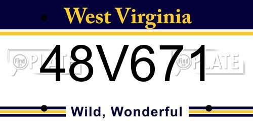 48V671 West Virginia License Plate