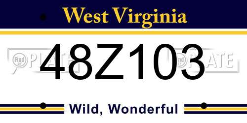 48Z103 West Virginia License Plate