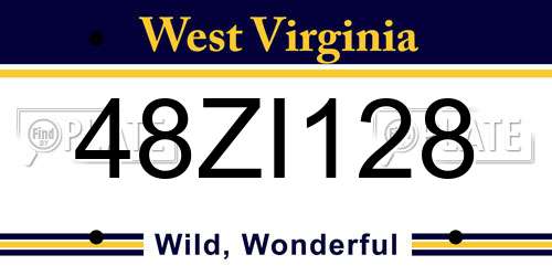 48ZI128 West Virginia License Plate