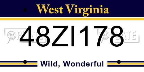 48ZI178 West Virginia License Plate