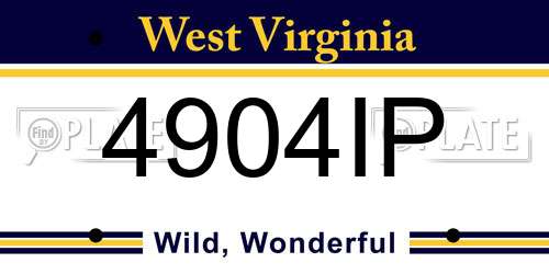 4904IP West Virginia License Plate