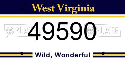 49590 West Virginia License Plate