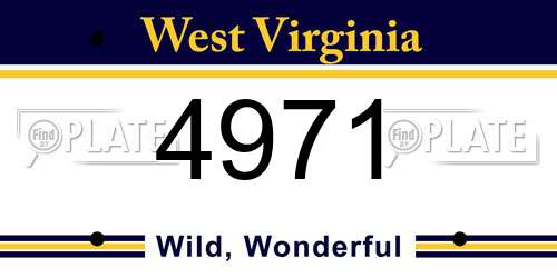 4971 West Virginia License Plate
