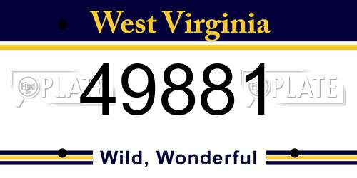 49881 West Virginia License Plate