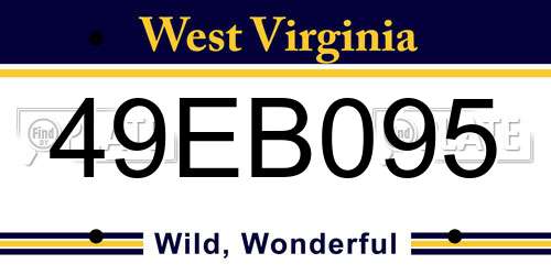 49EB095 West Virginia License Plate