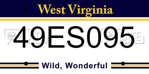 49ES095 West Virginia License Plate