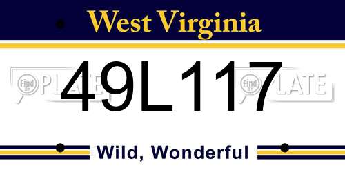 49L117 West Virginia License Plate