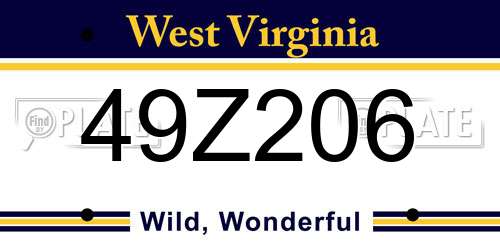 49Z206 West Virginia License Plate