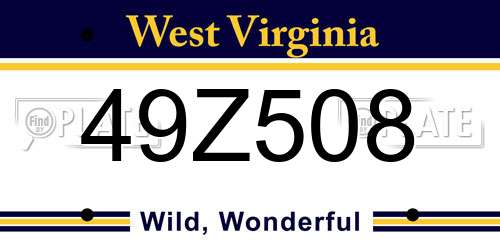 49Z508 West Virginia License Plate