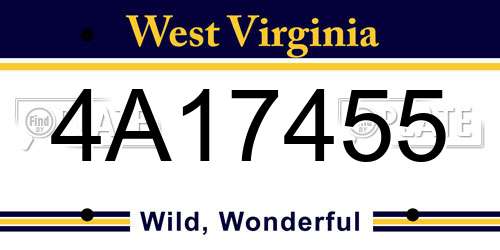 4A17455 West Virginia License Plate