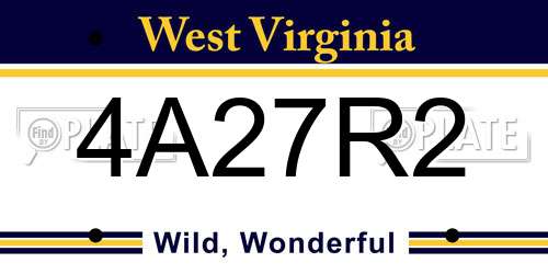 4A27R2 West Virginia License Plate