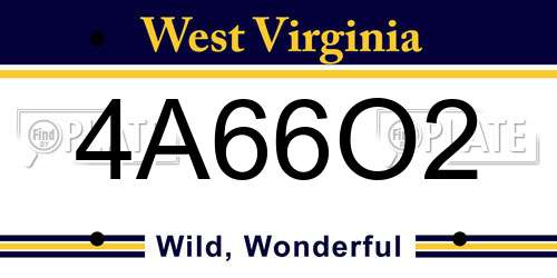 4A66O2 West Virginia License Plate