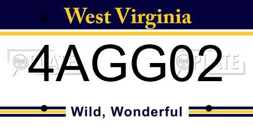 4AGG02 West Virginia License Plate