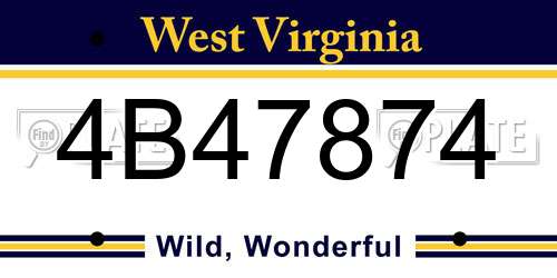 4B47874 West Virginia License Plate