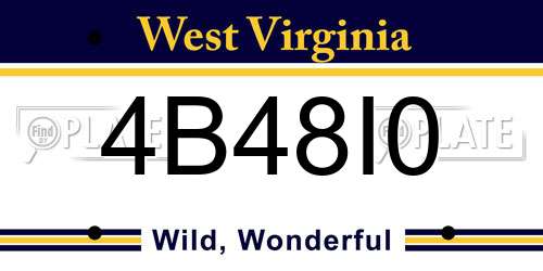 4B48I0 West Virginia License Plate