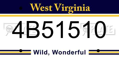 4B51510 West Virginia License Plate