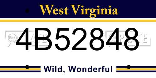 4B52848 West Virginia License Plate