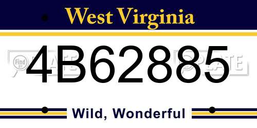4B62885 West Virginia License Plate