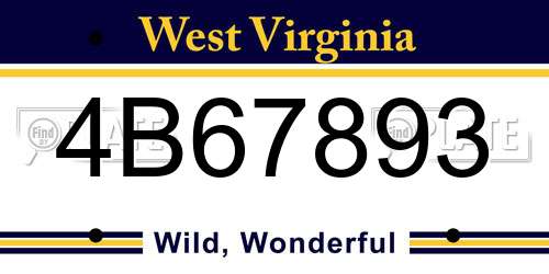 4B67893 West Virginia License Plate