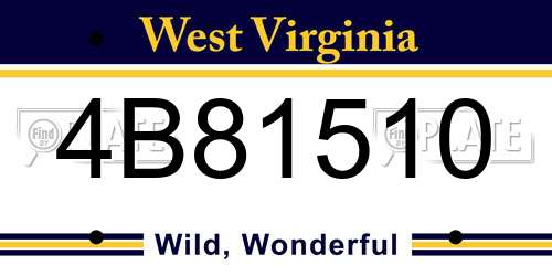 4B81510 West Virginia License Plate