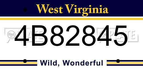 4B82845 West Virginia License Plate