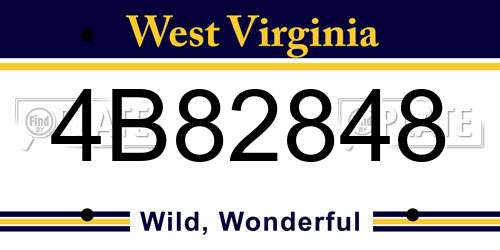 4B82848 West Virginia License Plate