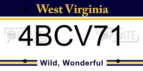 4BCV71 West Virginia License Plate