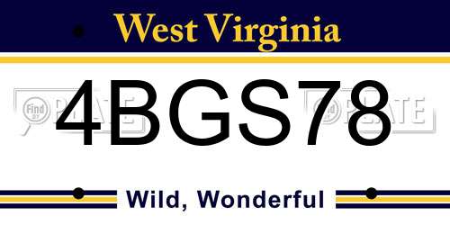 4BGS78 West Virginia License Plate