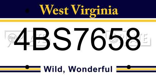 4BS7658 West Virginia License Plate