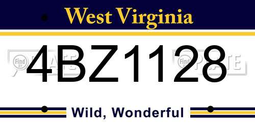 4BZ1128 West Virginia License Plate