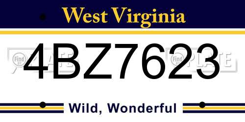 4BZ7623 West Virginia License Plate