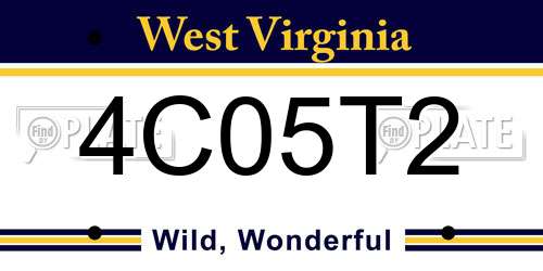 4C05T2 West Virginia License Plate