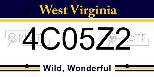 4C05Z2 West Virginia License Plate