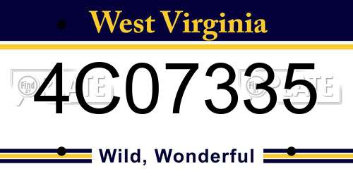 4C07335 West Virginia License Plate