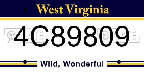 4C89809 West Virginia License Plate