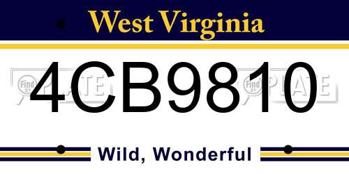4CB9810 West Virginia License Plate