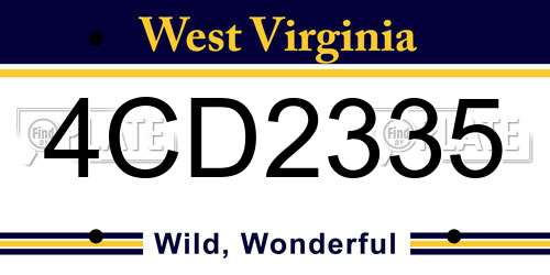 4CD2335 West Virginia License Plate