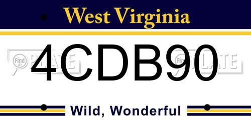 4CDB90 West Virginia License Plate