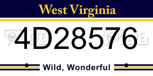 4D28576 West Virginia License Plate