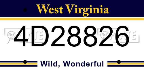 4D28826 West Virginia License Plate