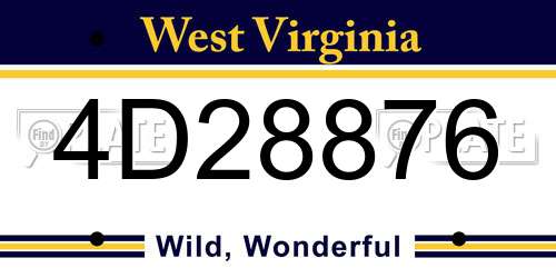 4D28876 West Virginia License Plate