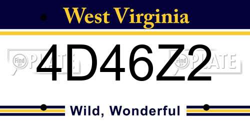 4D46Z2 West Virginia License Plate