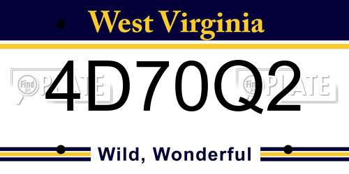 4D70Q2 West Virginia License Plate