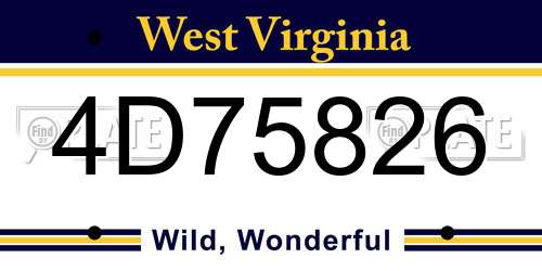 4D75826 West Virginia License Plate