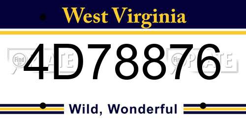 4D78876 West Virginia License Plate