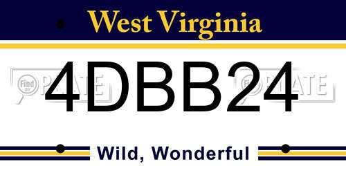 4DBB24 West Virginia License Plate